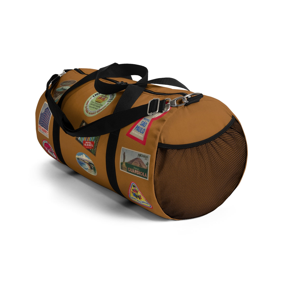 Vintage Style Hotel Travel Sticker Duffel Bag