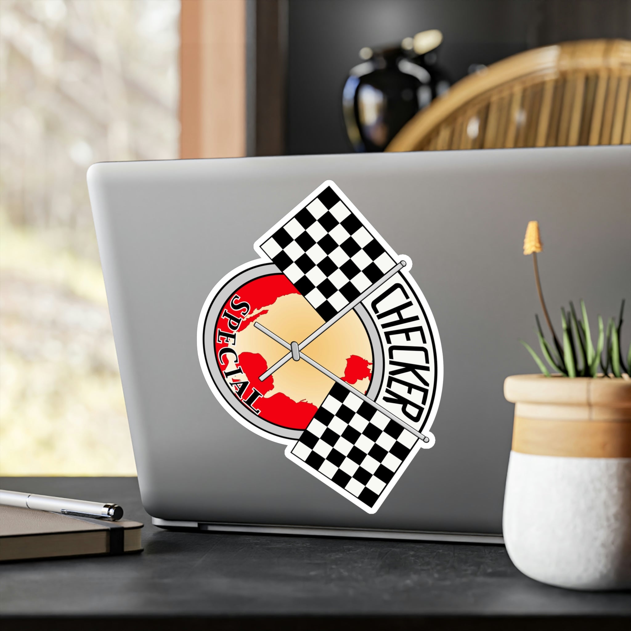 Large Checker Cab Logo Vinyl Decal