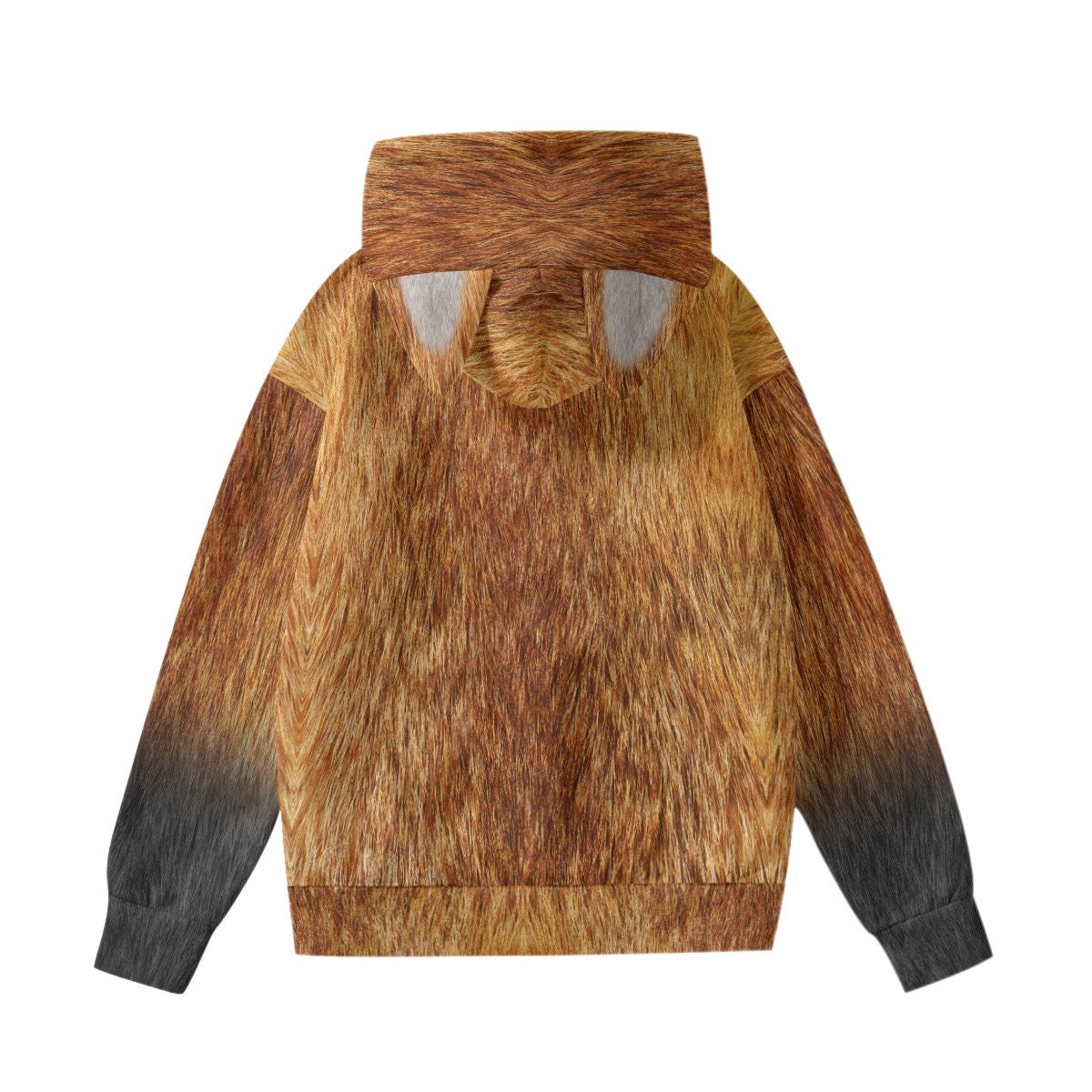 Fox Print Adult Hoodie with Ears