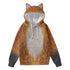 Fox Print Adult Hoodie with Ears