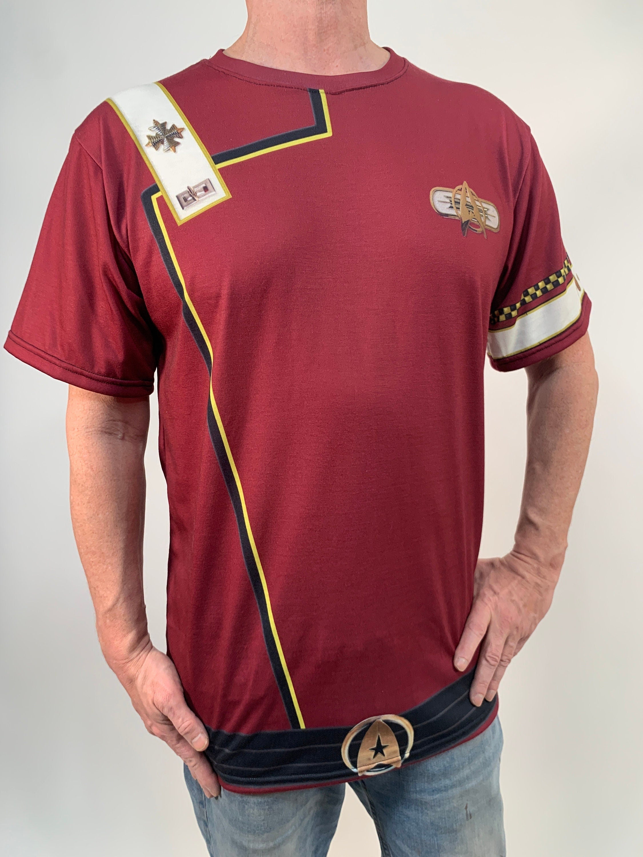 TWOK Admiral Kirk Uniform Style T-Shirt Monster Maroon