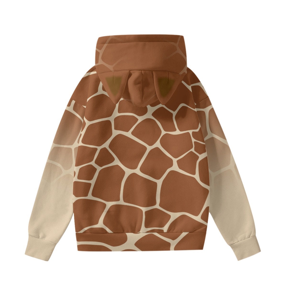 Giraffe Print Adult Hoodie with Ears