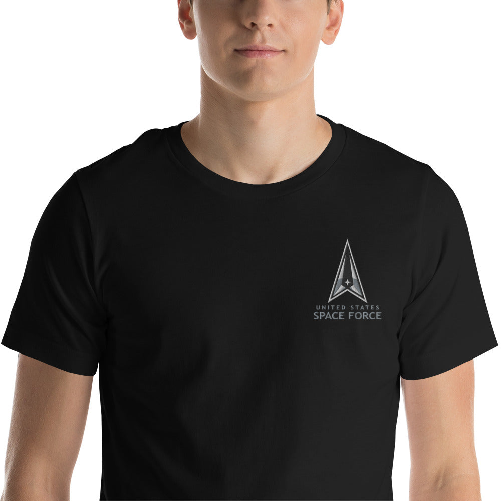 Embroidered United States Space Force Short-Sleeve Unisex T-Shirt